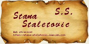 Stana Staletović vizit kartica